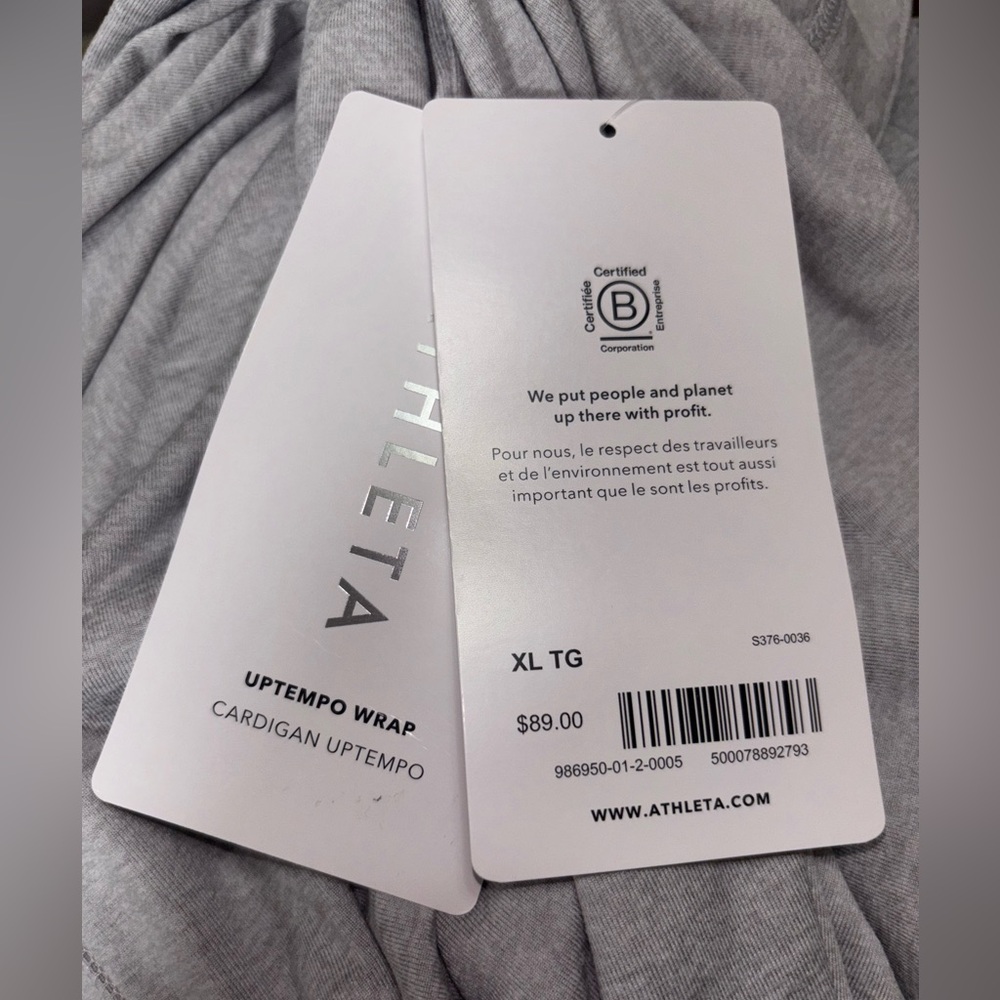NWT Athleta Uptempo Wrap | Norwegian Gray Size XL - Picture 5 of 6